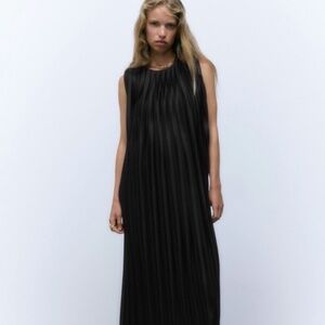 Zara Pleated Open Back Dress